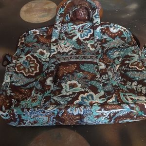 Vera Bradley Laptop Bag - med/lg size - blue and brown paisley - missing strap